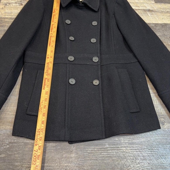 J. Crew Black Pea Coat Size 12 - Picture 4 of 5